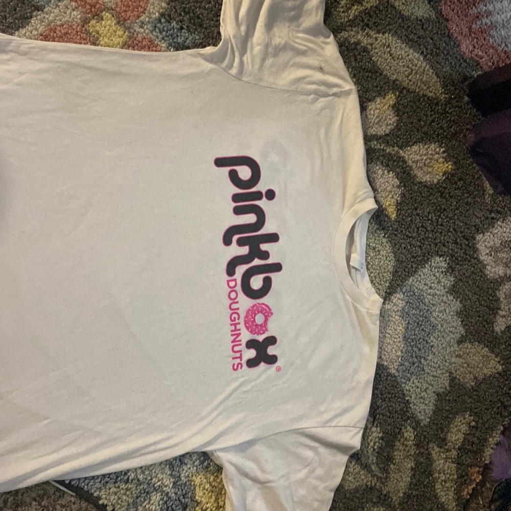 Lightly worn Pink Box Donut shirt